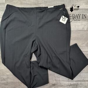 Anne Klein NWT Plus Size Slim Crop Pull On Pants Black Stretch Career Size 3X
